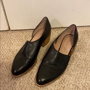 Madewell Black Leather Loafers Elegant Minimalist Flats